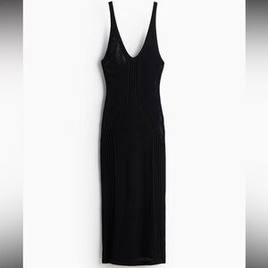 Elegant Black Knit/ Crochet Dress